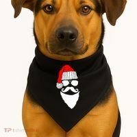Santa Clause Mustache Face USA-Made Doggie Bandana thumb 1