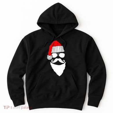 Santa Clause Mustache Face Hoodie
