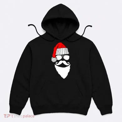 Santa Clause Mustache Face Hoodie