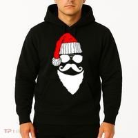 Santa Clause Mustache Face Hoodie thumb 2