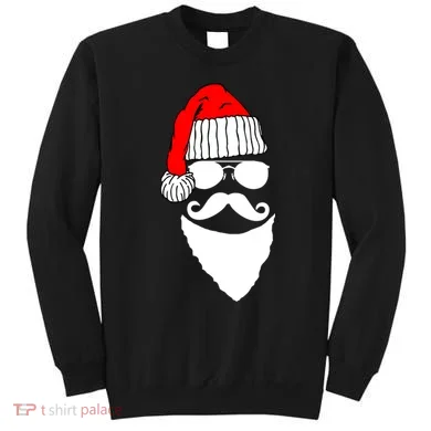 Santa Clause Mustache Face Sweatshirt