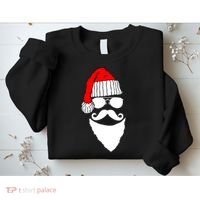 Santa Clause Mustache Face Sweatshirt thumb 2