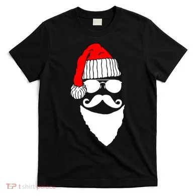 Santa Clause Mustache Face T-Shirt