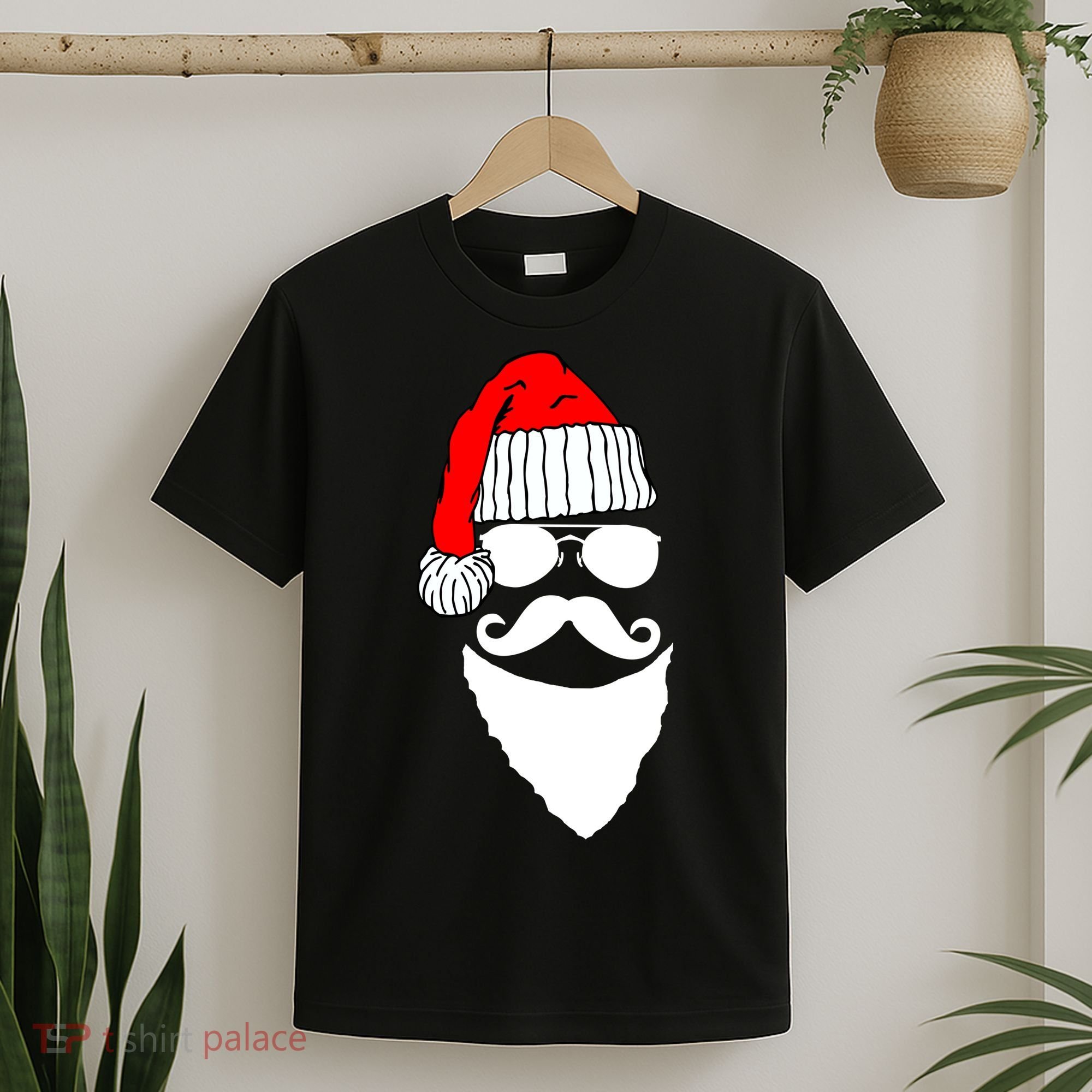 Santa Clause Mustache Face T-Shirt