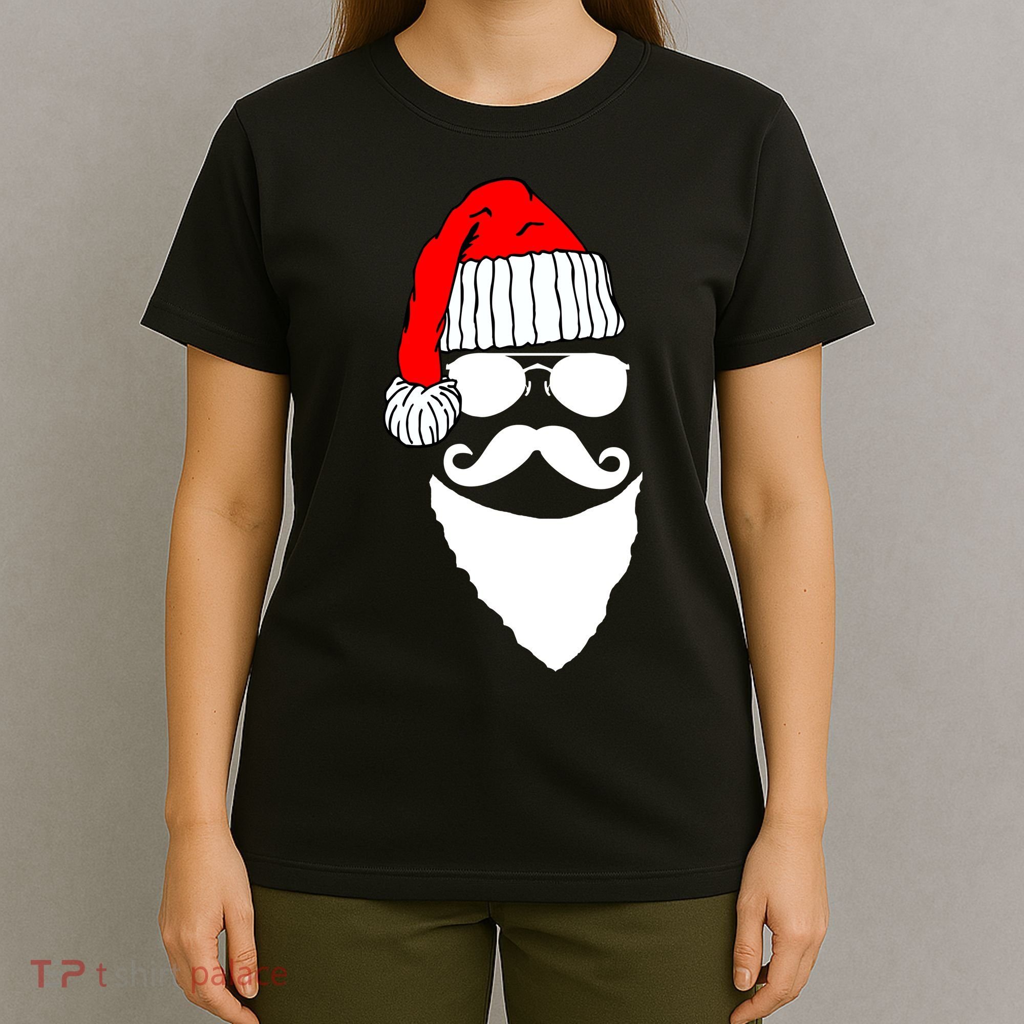 Santa Clause Mustache Face T-Shirt