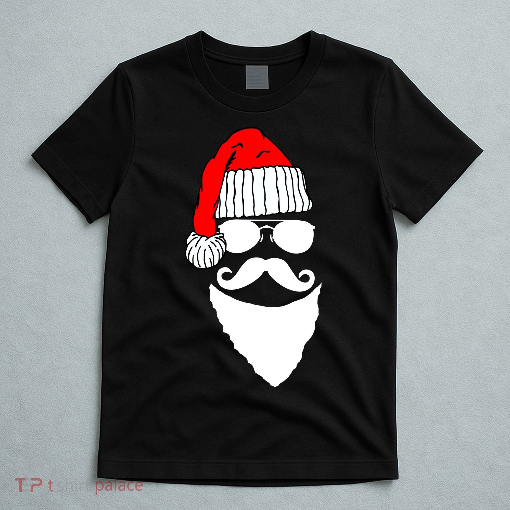 Santa Clause Mustache Face T-Shirt