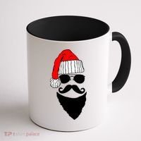 Santa Clause Mustache Face Coffee Mug thumb 1