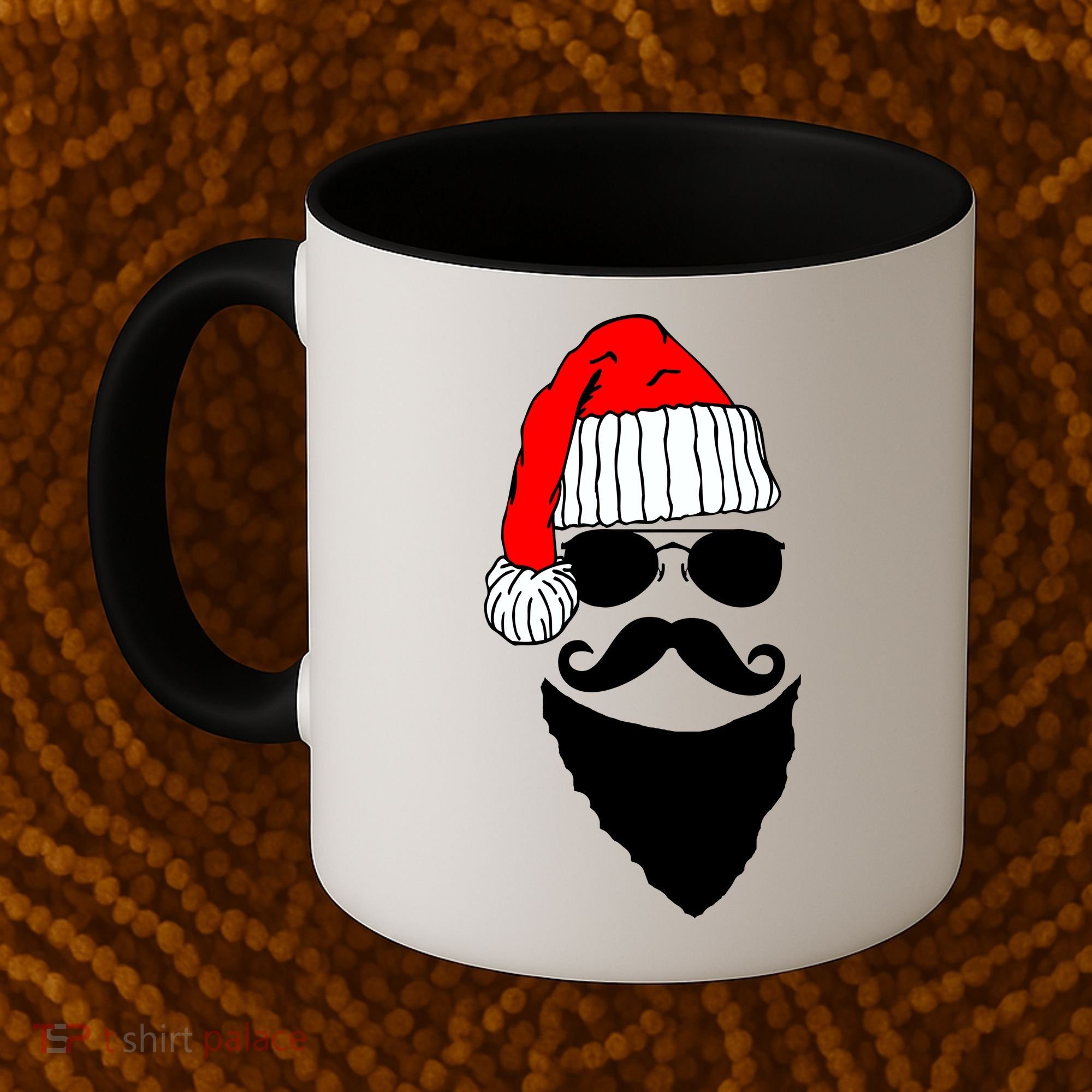 Santa Clause Mustache Face Coffee Mug