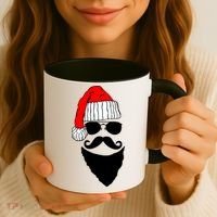 Santa Clause Mustache Face Coffee Mug thumb 3