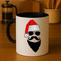 Santa Clause Mustache Face Coffee Mug thumb 4
