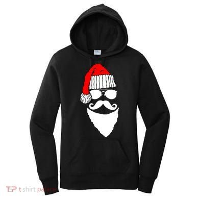 Santa Clause Mustache Face Women's Hoodie
