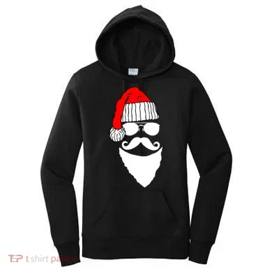 Santa Clause Mustache Face Women's Hoodie
