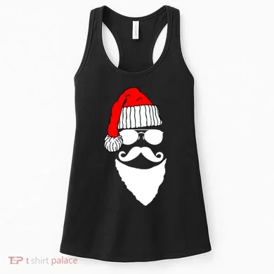 Santa Clause Mustache Face Women's Tank Top