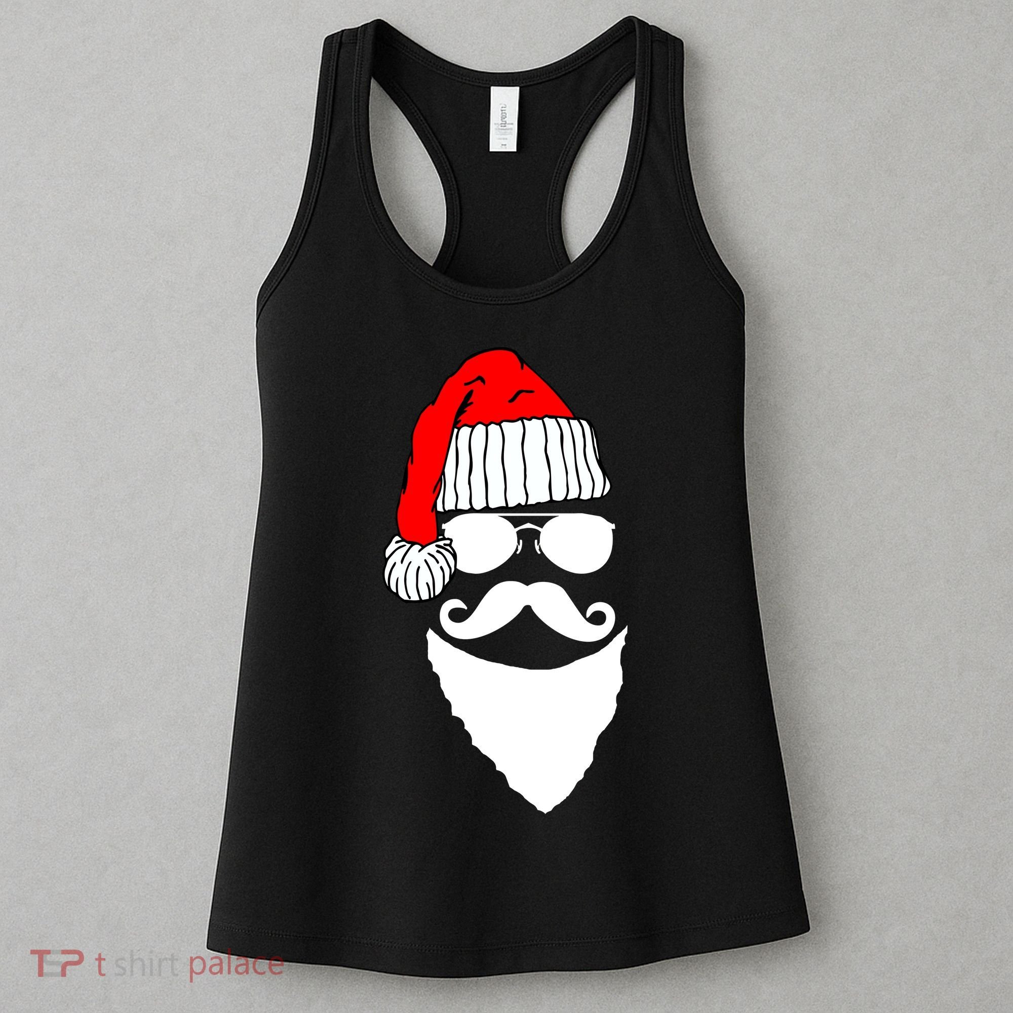 Santa Clause Mustache Face Women's Tank Top