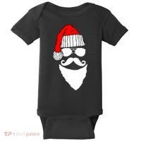 Santa Clause Mustache Face Baby Bodysuit thumb 0