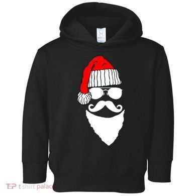 Santa Clause Mustache Face Toddler Hoodie