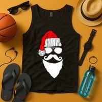 Santa Clause Mustache Face Tank Top thumb 4