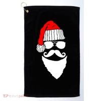 Santa Clause Mustache Face Golf Towel thumb 0