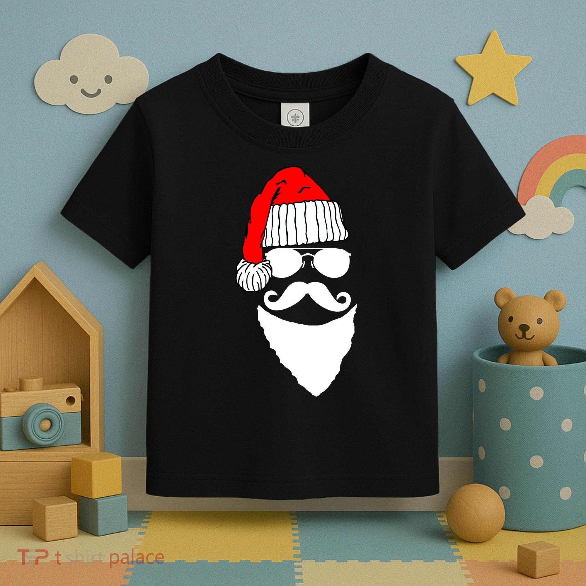 Santa Clause Mustache Face Toddler T-Shirt
