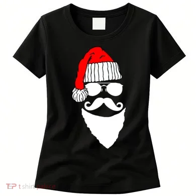 Santa Clause Mustache Face Women's T-Shirt