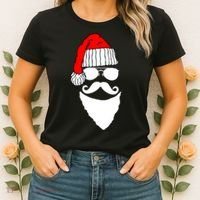 Santa Clause Mustache Face Women's T-Shirt thumb 2