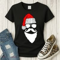 Santa Clause Mustache Face Women's T-Shirt thumb 3