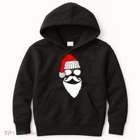 Santa Clause Mustache Face Kids Hoodie thumb 0