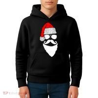 Santa Clause Mustache Face Kids Hoodie thumb 4