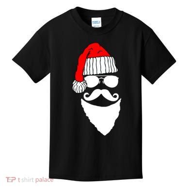 Santa Clause Mustache Face Kids T-Shirt