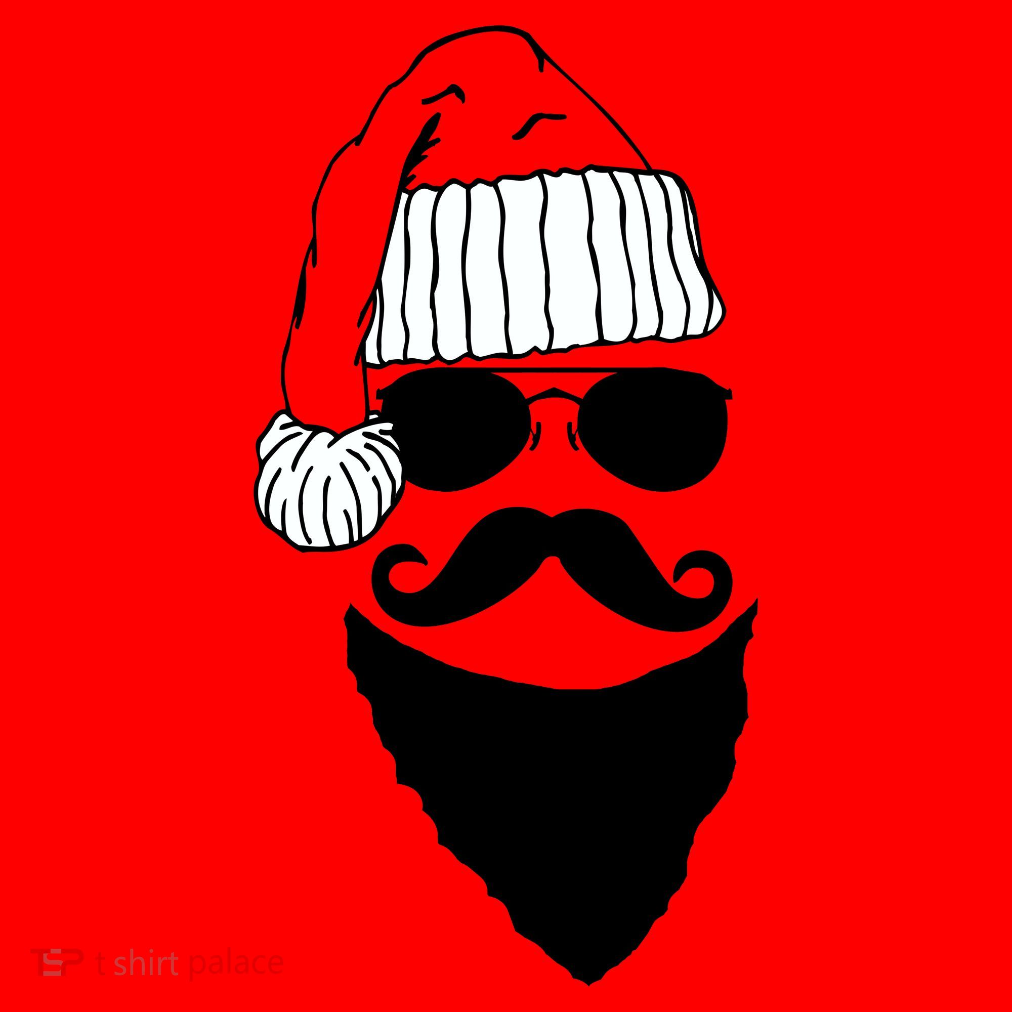Santa Clause Mustache Face Santa Hat