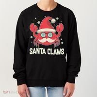 Santa Claw Crab Funny Christmas Women's Sweatshirt thumb 0