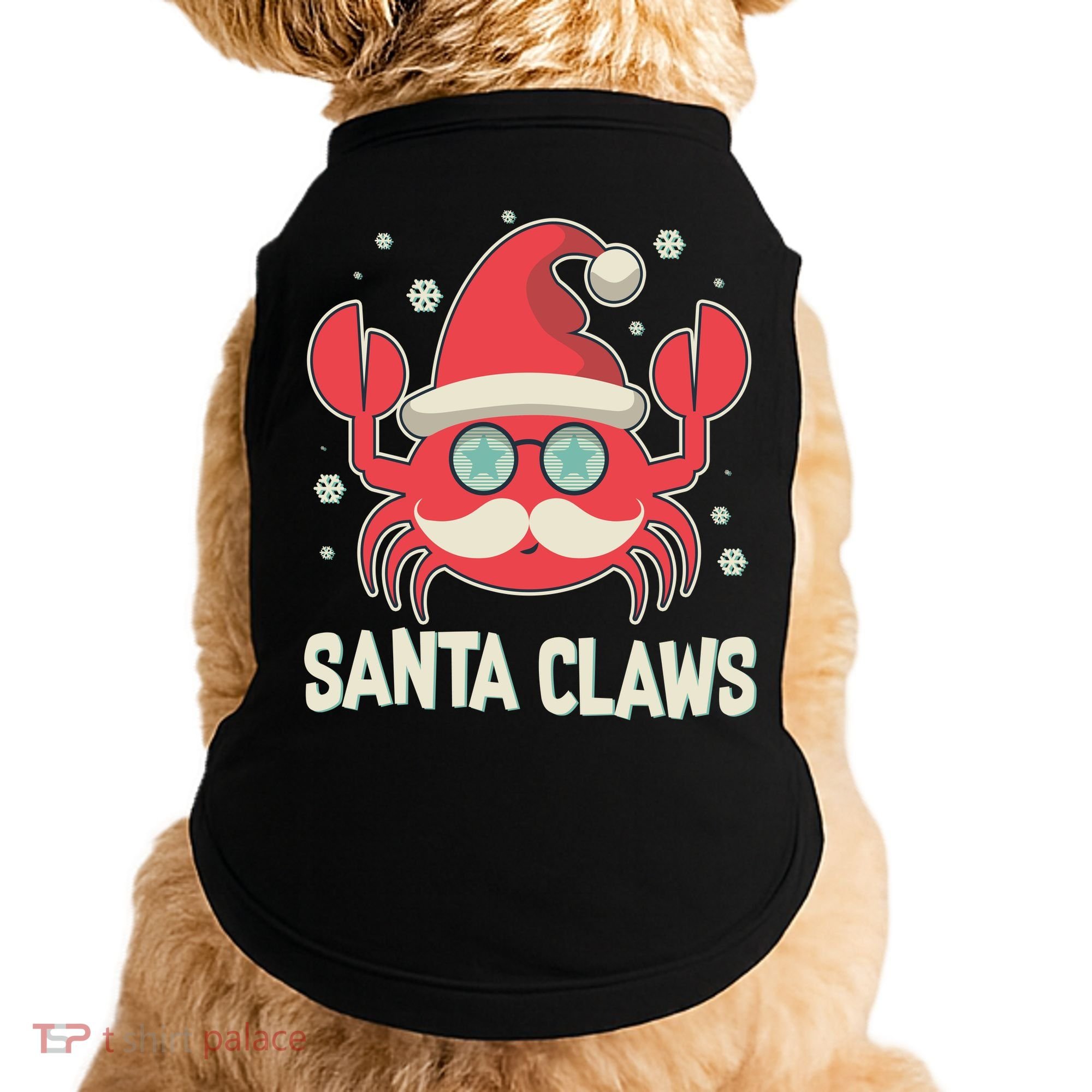 Santa Claw Crab Funny Christmas Doggie Tank