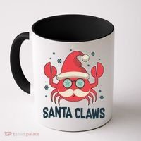 Santa Claw Crab Funny Christmas Coffee Mug thumb 0