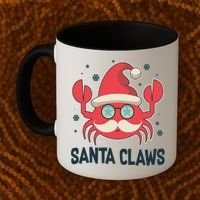 Santa Claw Crab Funny Christmas Coffee Mug thumb 2