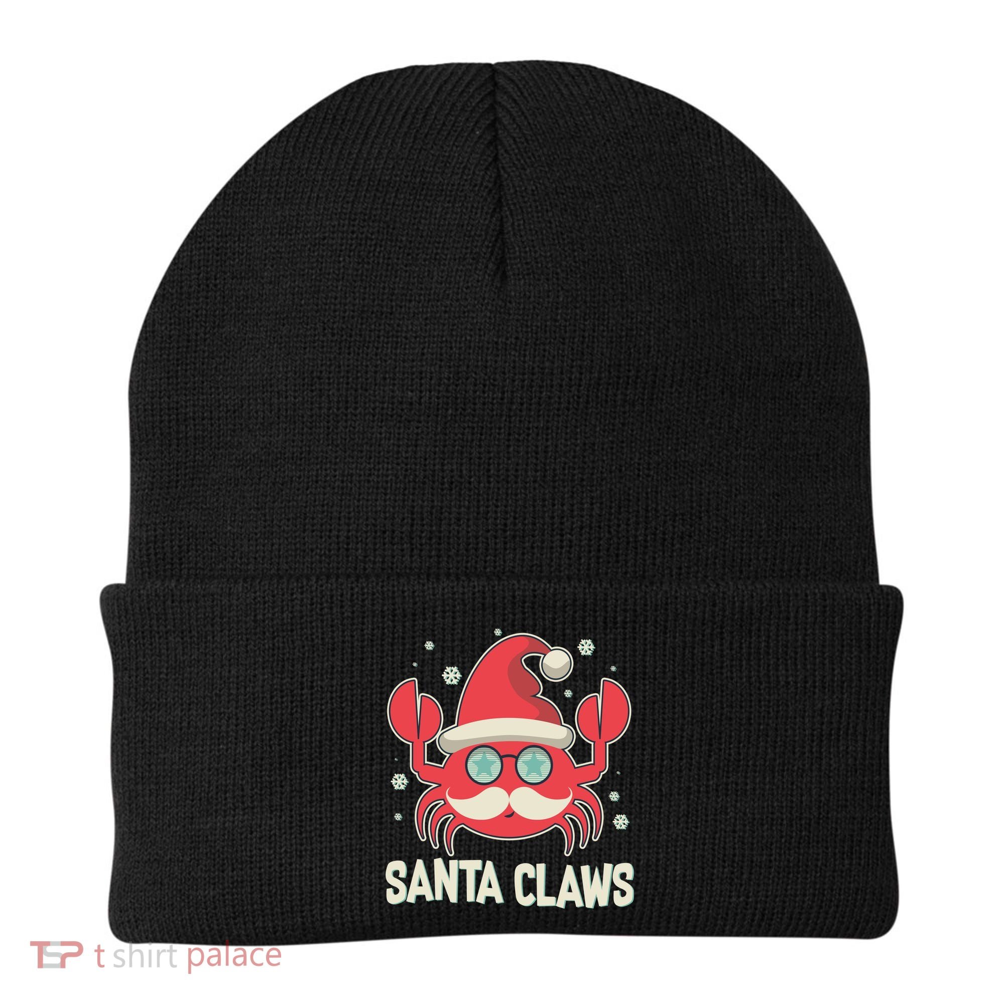 Santa Claw Crab Funny Christmas Beanie