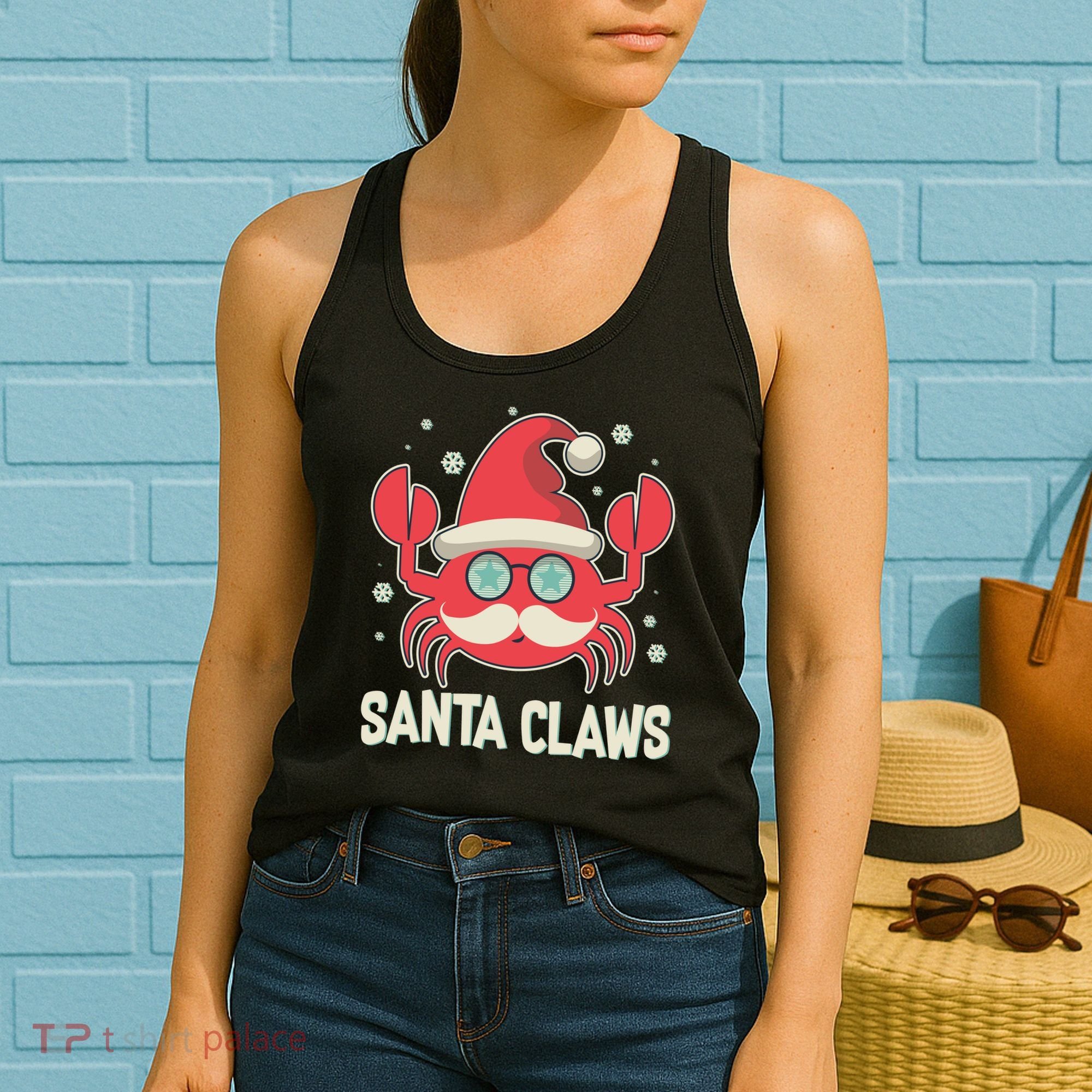 Santa Claw Crab Funny Christmas Women's Tank Top