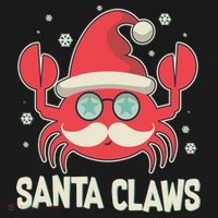 Santa Claw Crab Funny Christmas Baby Bodysuit thumb 2