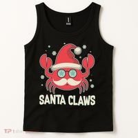 Santa Claw Crab Funny Christmas Tank Top thumb 2