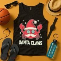 Santa Claw Crab Funny Christmas Tank Top thumb 4