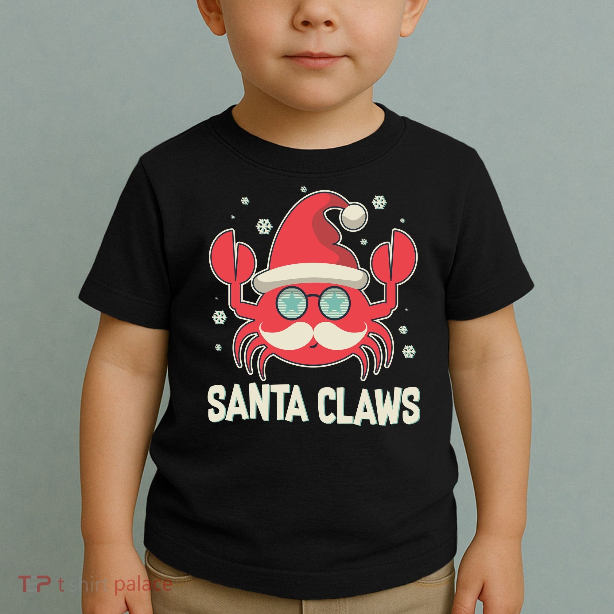 Santa Claw Crab Funny Christmas Toddler T-Shirt