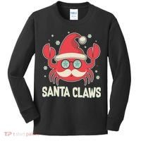 Santa Claw Crab Funny Christmas Kids Long Sleeve Shirt thumb 0