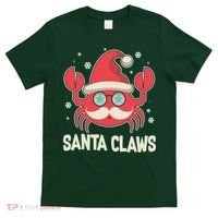 Santa Claw Crab Funny Christmas T-Shirt thumb 0