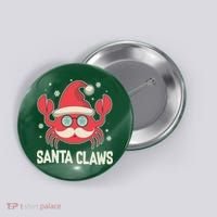 Santa Claw Crab Funny Christmas Button thumb 0