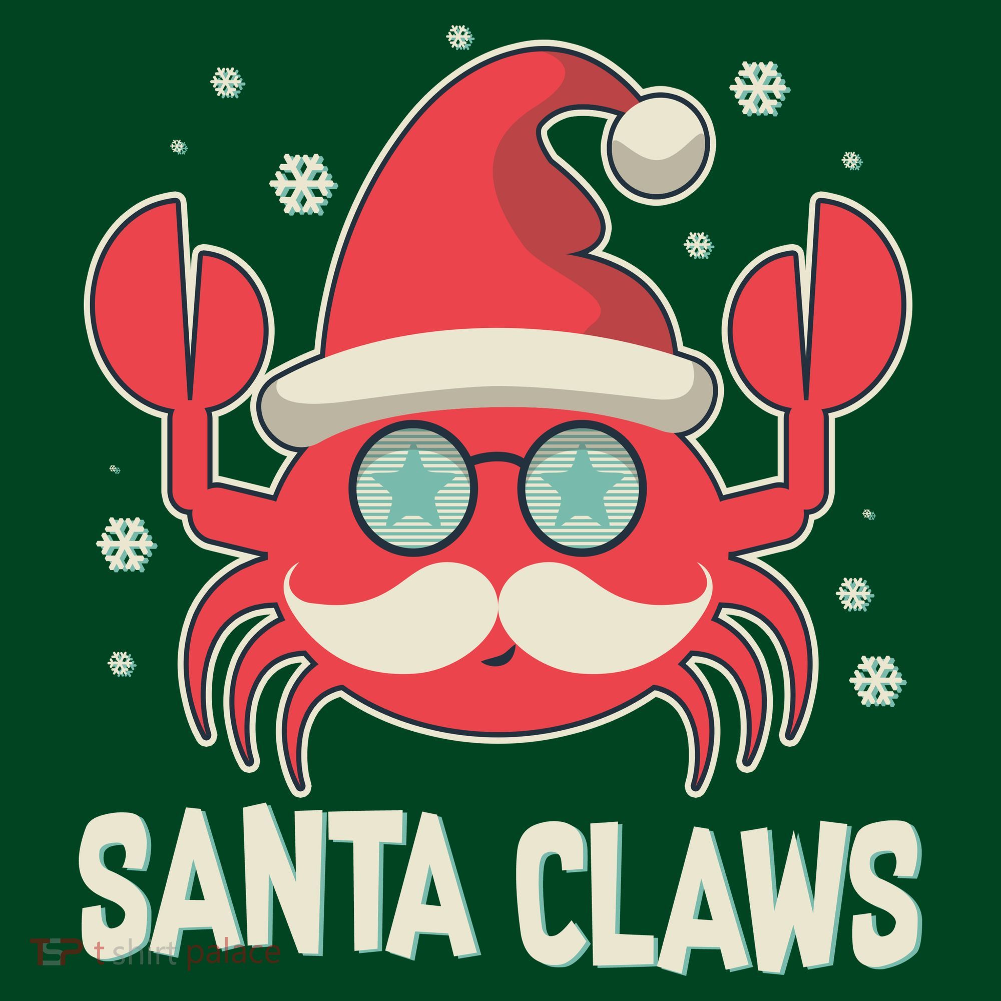 Santa Claw Crab Funny Christmas Coaster