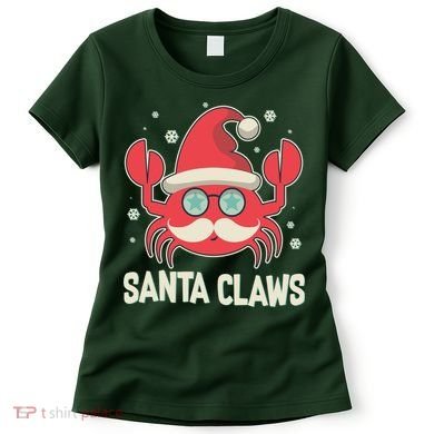 Santa Claw Crab Funny Christmas Women's T-Shirt