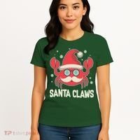 Santa Claw Crab Funny Christmas Women's T-Shirt thumb 4