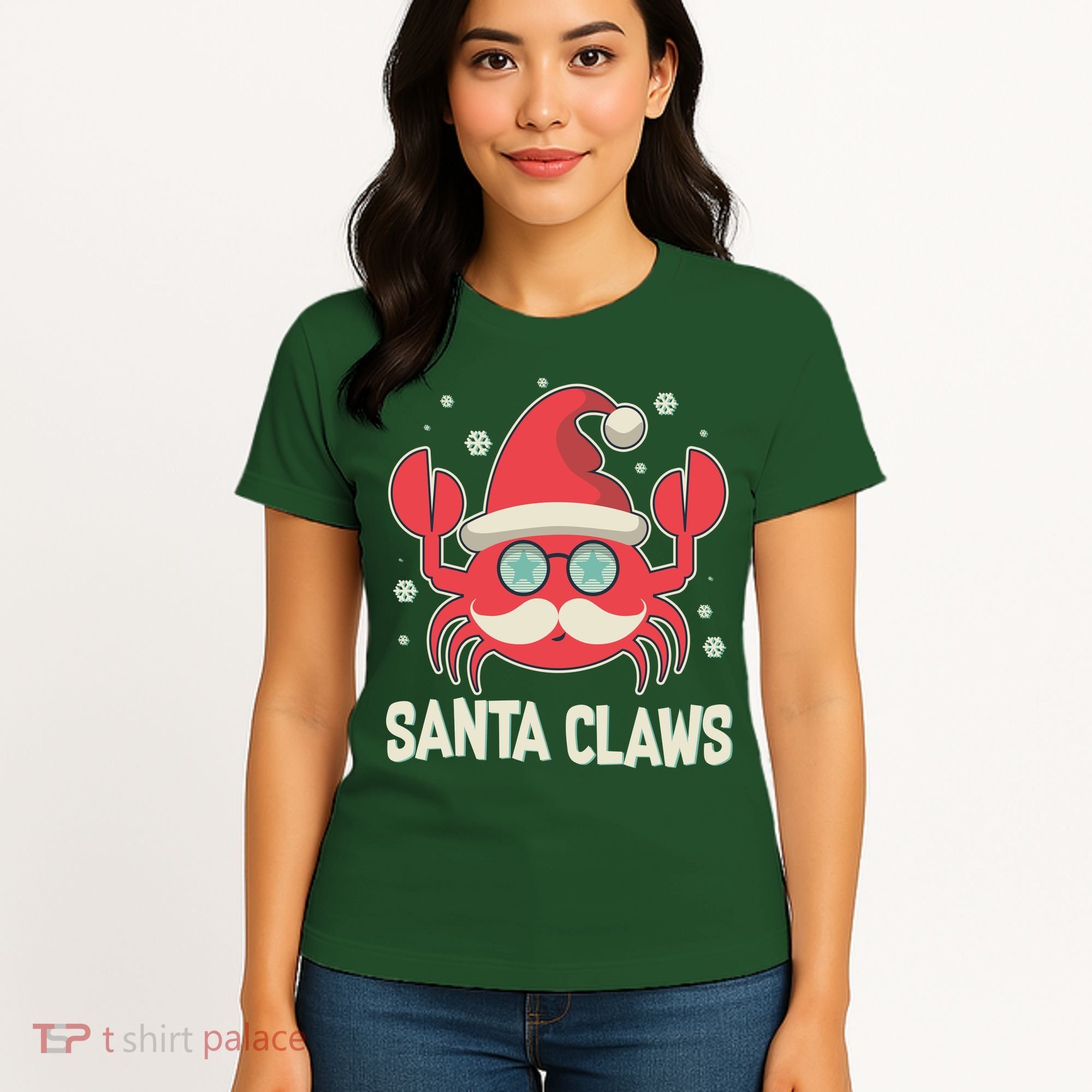 Santa Claw Crab Funny Christmas Women's T-Shirt