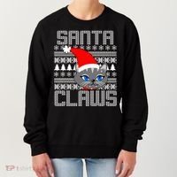Santa Claws Cat Ugly Christmas Sweater Design Women's Sweatshirt thumb 0