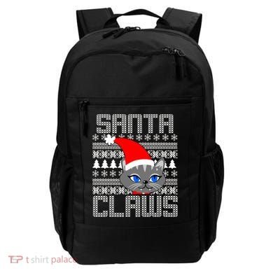 Santa Claws Cat Ugly Christmas Sweater Design Backpack