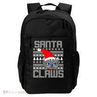Santa Claws Cat Ugly Christmas Sweater Design Backpack thumb 0